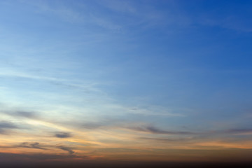 Evening sunset with cloudy skies
