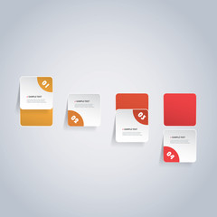 Colorful Minimal Paper Cut Infographics Design, Presentation Template - Rounded Squares 