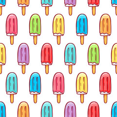 Seamless colored ice creams