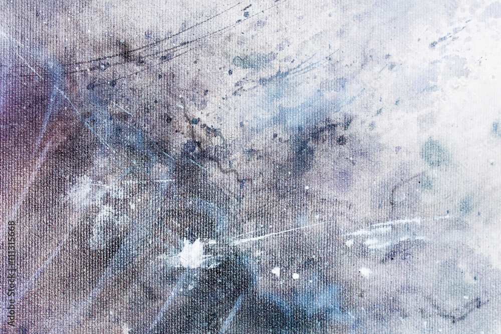 Poster abstract painting with blurry and stained structure. painting on canvas.