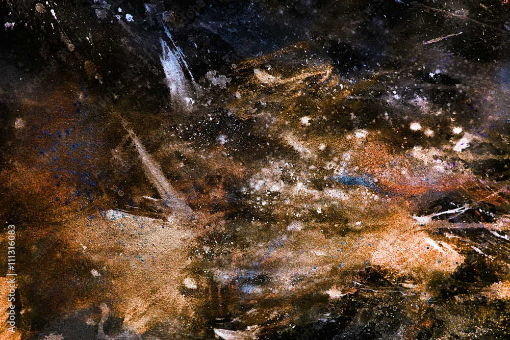 Aufkleber abstract painting with blurry and stained structure.