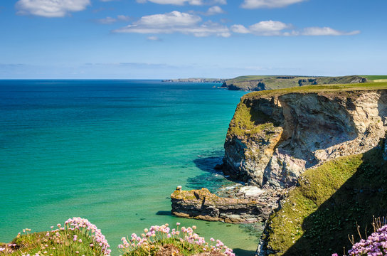Coast of Cornwall and Blue Sky