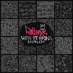 Big set of seamless patterns graffiti style