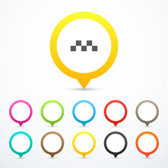 Fototapeta premium Set of map pins