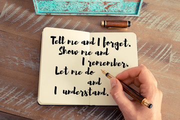 Handwritten quote as inspirational concept image
