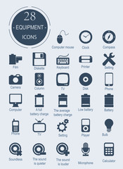 Icons with electronic devices