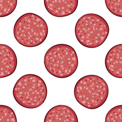 Color seamless pattern with salami