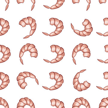 Shrimp seamless pattern. 