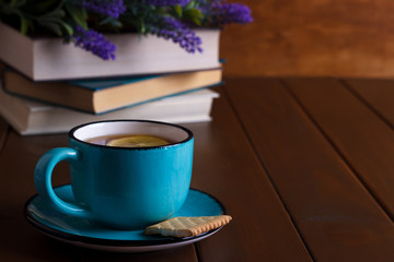 Cup of tea and books