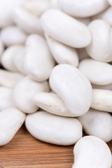 Close up macro raw white beans