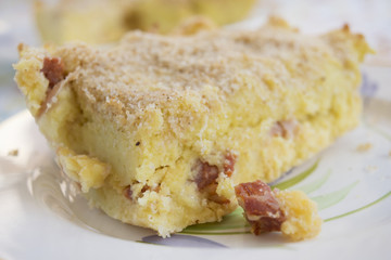 potatoes timbale stuffed with mozzarella and cured ham