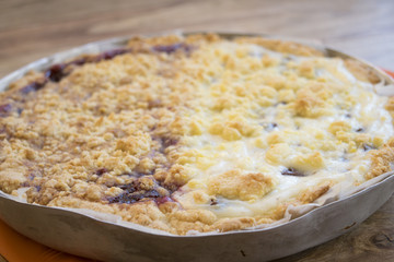 double kind of sbriciolata tart: chocolate and ricotta cheese