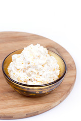 Corn sesame salad on the wooden board