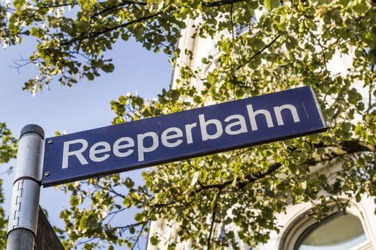 reeperbahn street sign in Hamburg