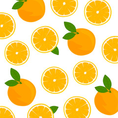 Vector Illustration of a Background Design with Fresh Juicy Oranges