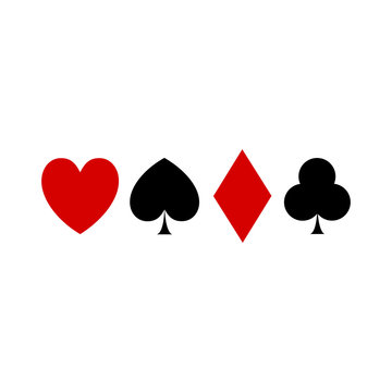 Vector Illustration of Playing Card Suit Icon Symbols
