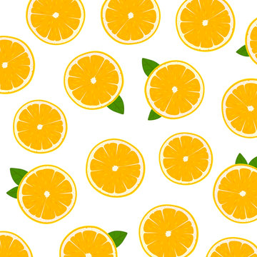 Vector Illustration of a Background Design with Fresh Juicy Oranges