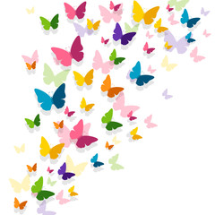 Fototapeta premium Vector Illustration of a Background with Colorful Paper Butterflies