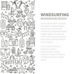 Vertical icons windsurfing