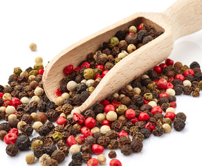 Pepper mix in wooden scoop