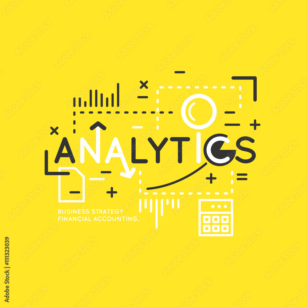 Poster Vector illustration of Analytics and statistics.
