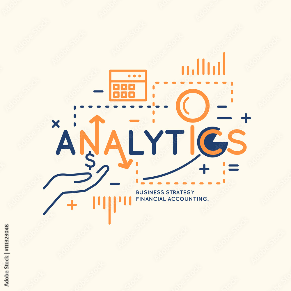 Poster vector illustration of analytics and statistics.