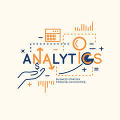 Vector illustration of Analytics and statistics.
