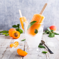 Homemade apricot popsicles