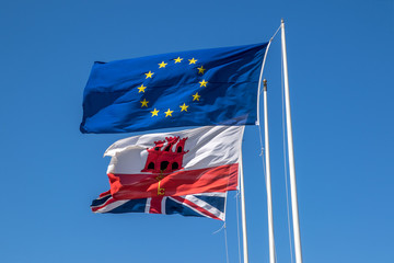 Flag from Gibraltar, UK and Europe