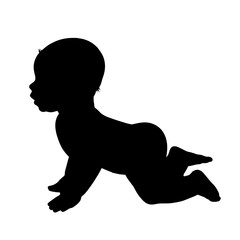 Vector silhouette of baby.