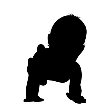 Vector silhouette of baby.