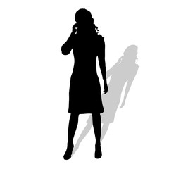 Vector silhouette of businesswoman.