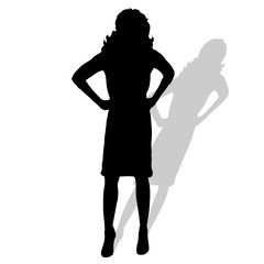 Vector silhouette of woman.