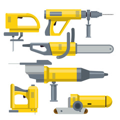 Industrial equipment constructor template mockup vector set