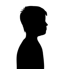 Vector silhouette of boy.