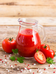 Tomato juice in the jug