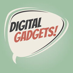 digital gadgets retro speech balloon