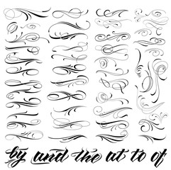Calligraphic tattoo swirl set