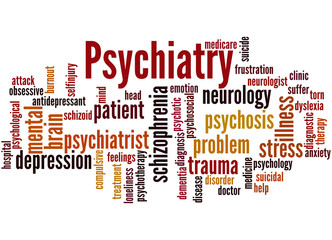 Fototapeta premium Psychiatry, word cloud concept 2
