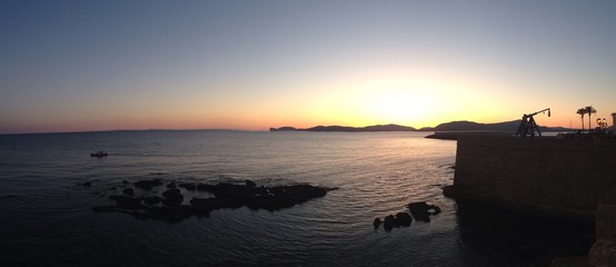 sunset at alghero, sardinia, italy