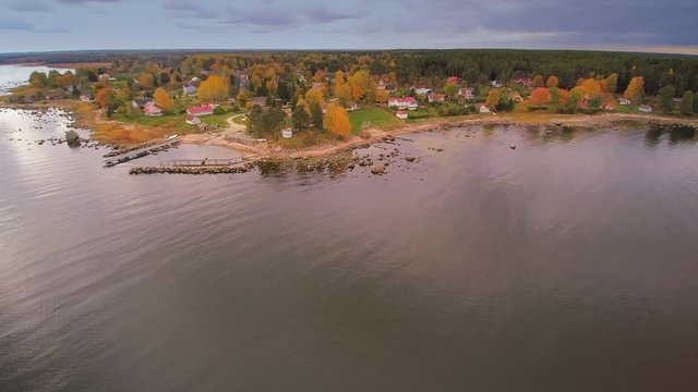 The big ocean with the rocky shore in Kasmu. The small village fronting the big ocean that is part of the Lahemaa National Park in Estonia