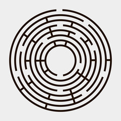 Round maze on a white background