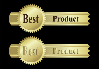 Gold label icon sign