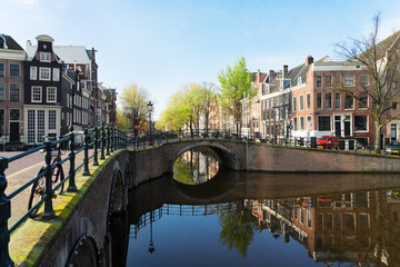 Fototapeta premium Houses of Amsterdam, Netherlands