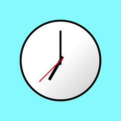 Clock icon, Vector illustration, flat design. Easy to use and edit. EPS10. Blue background.
