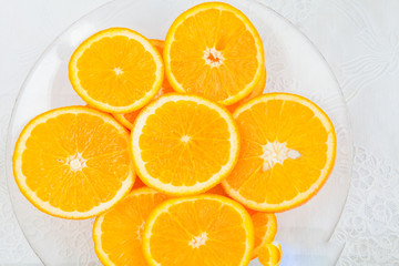 Slices of fresh on a plate