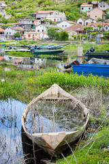 Sunk boat on the lake of Scadar in Montenegro