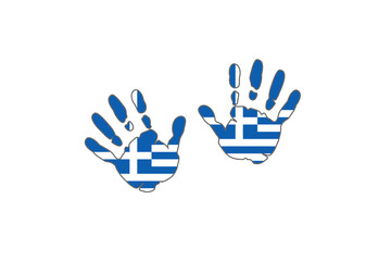 Greece hands flags