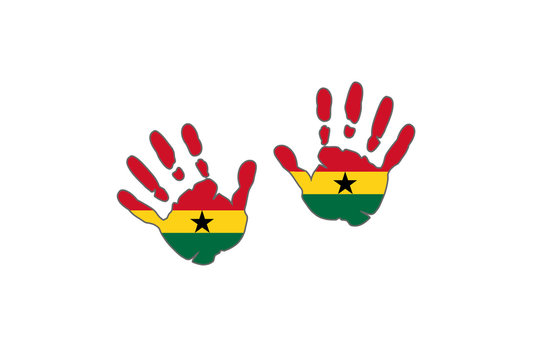 Ghana hands flags