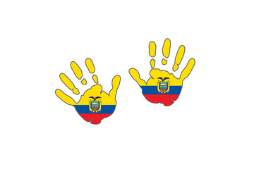 Equador hands flags